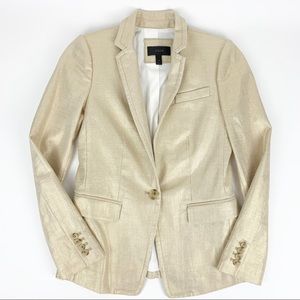 J. Crew Regent Blazer in Metallic Linen